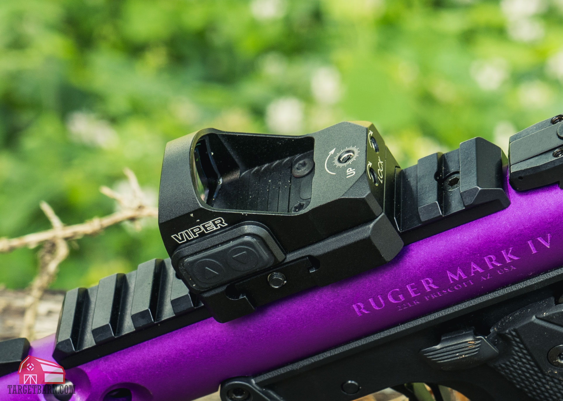 a vortex viper mounted on a the rail of a ruger mark IV pistol 